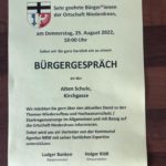 Einladung zum Bürgergespräch am 25.08.2022 18:00 Uhr